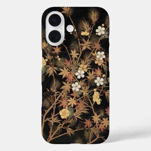ヴィンテージ日本黒金秋花芸術 Case-Mate iPhoneケース (裏面)