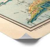 ヴィンテージ日本、韓国、台湾の地図（1915年） ポスター (角)