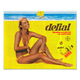 ヴィンテージ日焼けビーチガール フォトプリント           