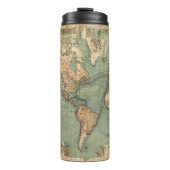 ヴィンテージ旧アンティークの世界地図 タンブラー (正面)