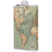 ヴィンテージ旧アンティークの世界地図 フラスク (左)