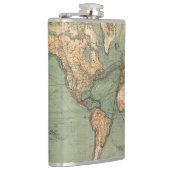 ヴィンテージ旧アンティークの世界地図 フラスク (右)