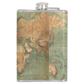 ヴィンテージ旧アンティークの世界地図 フラスク (裏面)