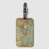 ヴィンテージ旧アンティークの世界地図 ラゲッジタグ (正面縦)