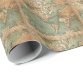 ヴィンテージ旧アンティークの世界地図 ラッピングペーパー (ロールコーナー)