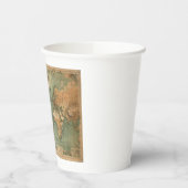 ヴィンテージ旧アンティークの世界地図 紙コップ (左)