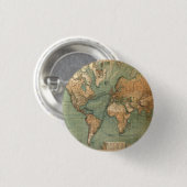 ヴィンテージ旧アンティークの世界地図 缶バッジ (正面&裏面)