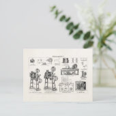 ヴィンテージ旧アンティークカメラ映画撮影 ポストカード (スタンド正面)