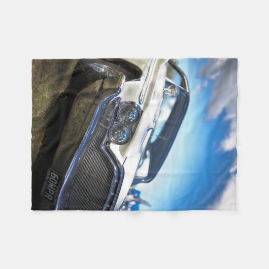 ヴィンテージ旧アンティーク車 フリースブランケット (正面(横))