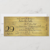 ヴィンテージ旧スタイル結婚チケット招待状 招待状 (正面)