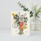 ヴィンテージ旧ソ連新年/クリスマス葉書 ポストカード (スタンド正面)