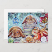 ヴィンテージ旧ソ連新年/クリスマス葉書 ポストカード (正面/裏面)