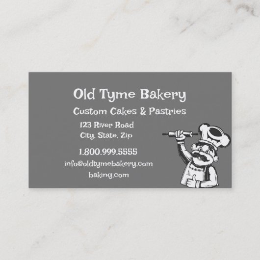 ヴィンテージ旧タイプベーカリーベーキングロゴ 名刺 (正面)