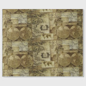 ヴィンテージ旧ワールドマップアンティークマップ ラッピングペーパー (フラット)