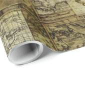 ヴィンテージ旧ワールドマップアンティークマップ ラッピングペーパー (ロールコーナー)