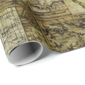 ヴィンテージ旧ワールドマップアンティークマップ ラッピングペーパー (ロールコーナー)