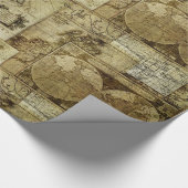 ヴィンテージ旧ワールドマップアンティークマップ ラッピングペーパー (角)