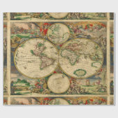 ヴィンテージ旧ワールドマップアンティークマップ ラッピングペーパー (フラット)