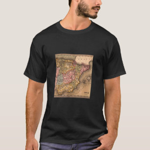 ヴィンテージ旧世界の地図スペイン Tシャツ
