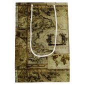 ヴィンテージ旧世界の地図 ミディアムペーパーバッグ (裏面)