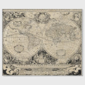 ヴィンテージ旧世界の地図 ラッピングペーパー (フラット)
