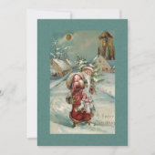 ヴィンテージ旧世界の父のクリスマスin雪 シーズンカード (正面)
