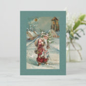 ヴィンテージ旧世界の父のクリスマスin雪 シーズンカード (スタンド正面)