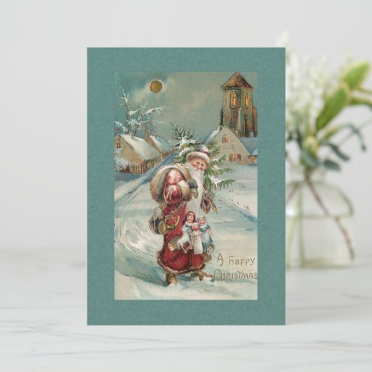 ヴィンテージ旧世界の父のクリスマスin雪 シーズンカード (スタンド正面)