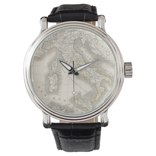 ヴィンテージ旧世界アンティークイタリアの地図ヒップスタークール 腕時計 (正面)