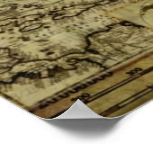 ヴィンテージ旧世界アンティークマップ ポスター (角)