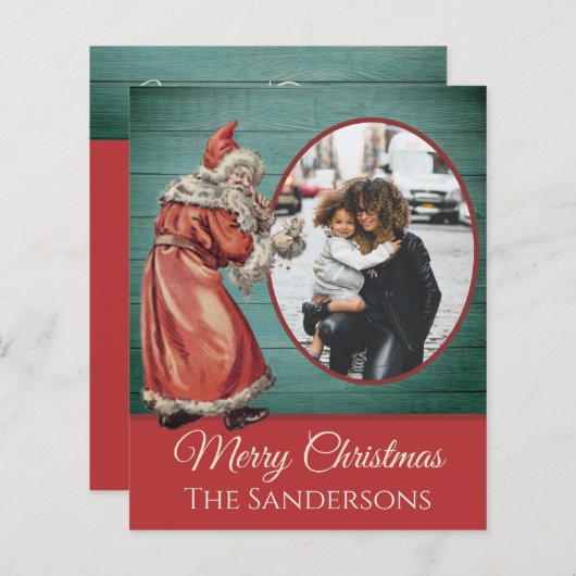 ヴィンテージ旧世界サンタクロース写真クリスマス (正面/裏面)