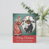 ヴィンテージ旧世界サンタクロース写真クリスマス (スタンド正面)