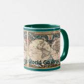 ヴィンテージ旧世界マップおもしろい飲みマグカップ マグカップ (正面右)