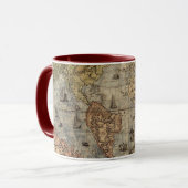 ヴィンテージ旧世界マップコーヒーマグ マグカップ (正面左)