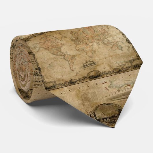 ヴィンテージ旧世界マップメンズファッションネクタイ ネクタイ (ロール)