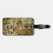 ヴィンテージ旧世界地図とアンティーク地図 ラゲッジタグ (裏面横)