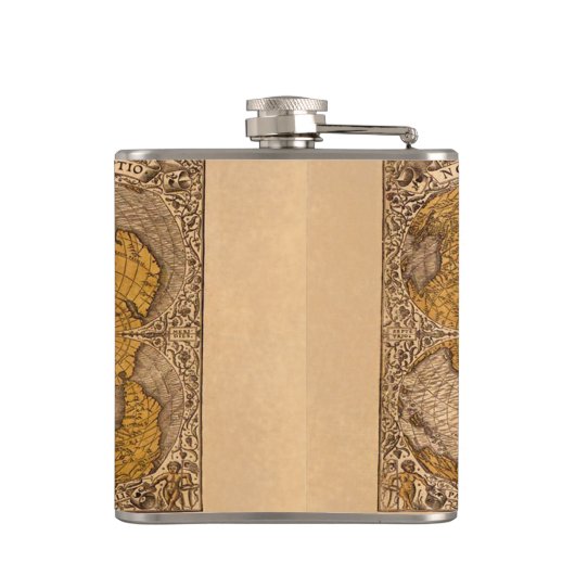 ヴィンテージ旧世界地図の歴史愛好家 フラスク (裏面)