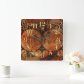 ヴィンテージ旧世界地図の歴史 – バフ スクエア壁時計 (ホーム)