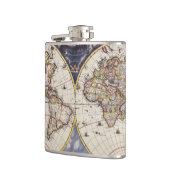 ヴィンテージ旧世界地図の歴史 – バフ フラスク (左)