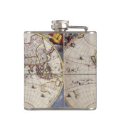 ヴィンテージ旧世界地図の歴史 – バフ フラスク (裏面)