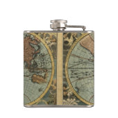 ヴィンテージ旧世界地図の歴史 – バフ フラスク (裏面)