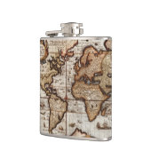 ヴィンテージ旧世界地図の歴史 – バフ フラスク (左)