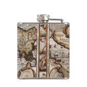 ヴィンテージ旧世界地図の歴史 – バフ フラスク (裏面)