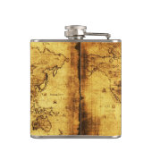 ヴィンテージ旧世界地図の歴史 – バフ フラスク (裏面)