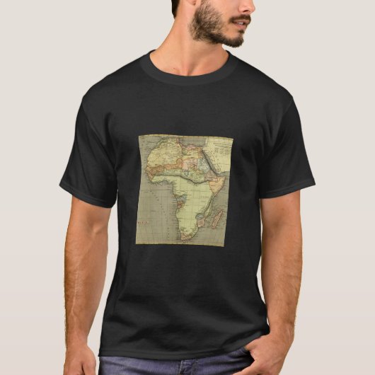 ヴィンテージ旧世界地図アフリカ Tシャツ (正面)