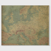 ヴィンテージ旧世界地図アンティークセピア ラッピングペーパー (フラット)