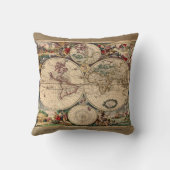 ヴィンテージ旧世界地図デコークッション クッション (裏面)