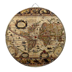 ヴィンテージ旧世界地図デザイナーDARTボード ダーツボード
