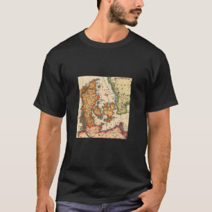 ヴィンテージ旧世界地図デンマーク Tシャツ