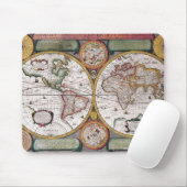 ヴィンテージ旧世界地図ヒストリオーバーデザイン マウスパッド (マウス)
